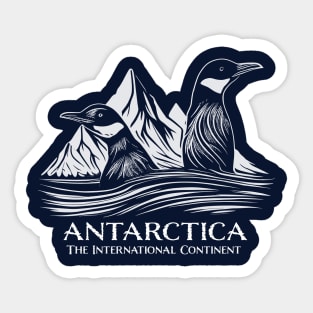 Antarctica with Icebergs and Penguins for Men and Women Sticker